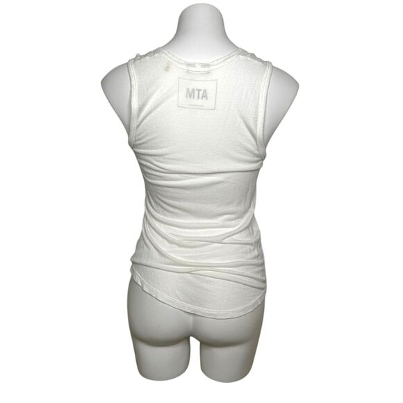 ATM Sweetheart Tank White Lightweight Top Small Elevated Basic Comfy Capsule - Picture 6 of 7